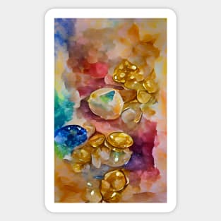 Precious gems and gold Sticker